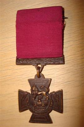 The Victoria Cross posthumously awarded to Donald Forrester Brown, of Oamaru, who died October 1,...