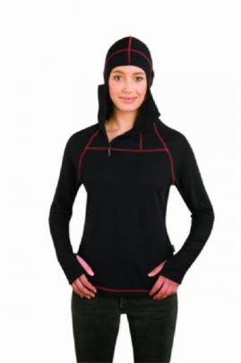 Cellular Pilot  top by Silkbody, designed for hang-gliders, and yoga pants.
