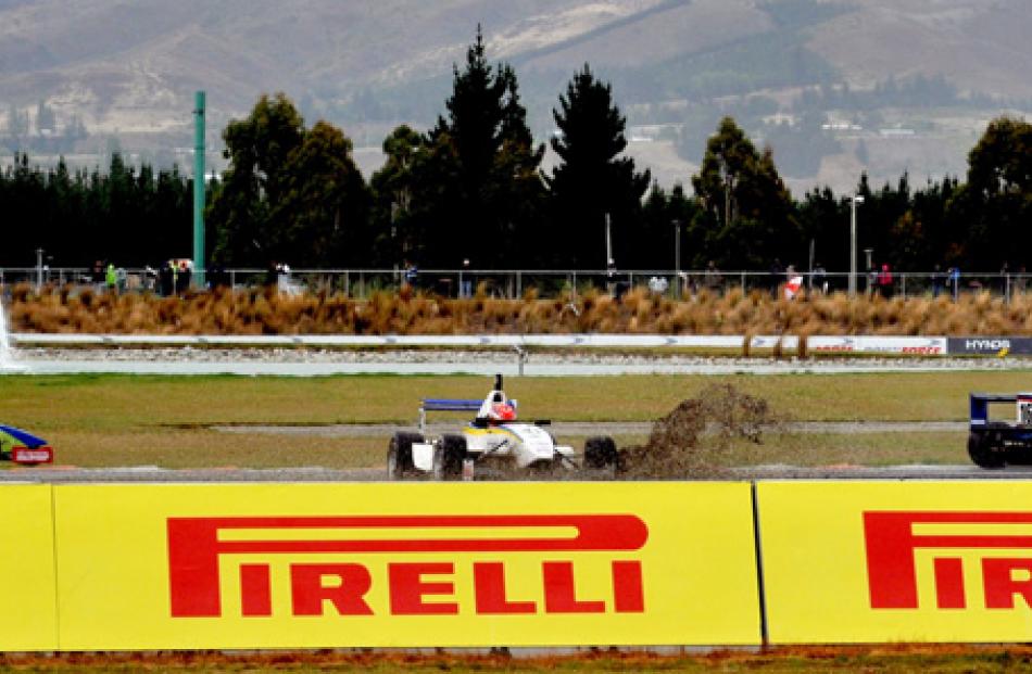 A car spin during a Toyota Racing Series race.