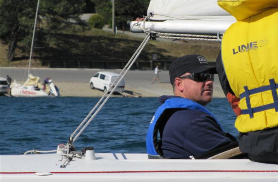 Paraplegic helmsman Geoff Wilson.