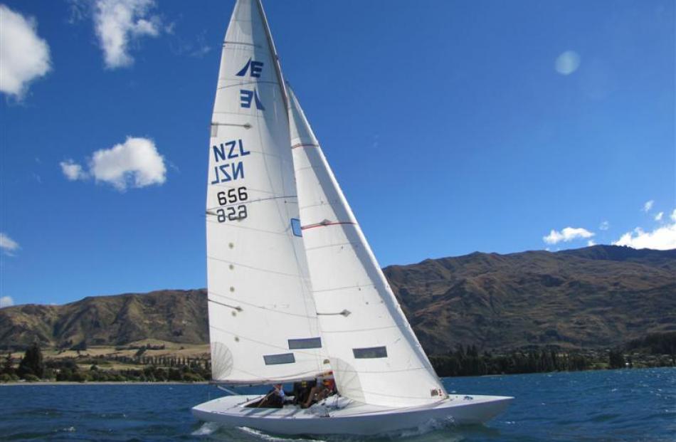 Wanaka Yacht Club commodore Quentin Smith sails Roger North's Point of Sail on Lake Wanaka....