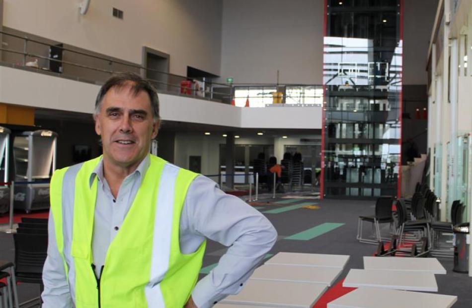 ILT Stadium Southland general manager Nigel Skelt in the main entrance foyer of the  stadium.