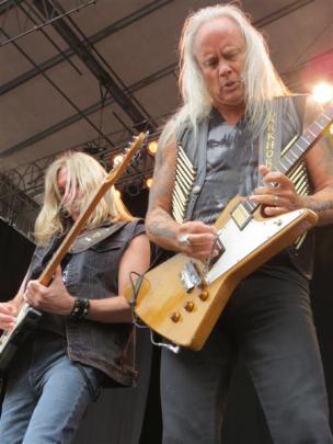 Lynyrd Skynyrd guitarists Mark Matejka (left) and Rickey Medlocke.