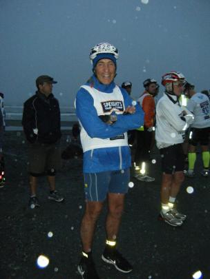 Pete Hewitt, of Wanaka, at ths start of the 2-day section on Friday at Kumara beach.