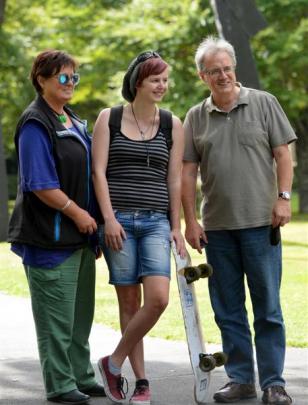 Enjoying their surrounds at the University of Otago campus yesterday were  Associate Prof...