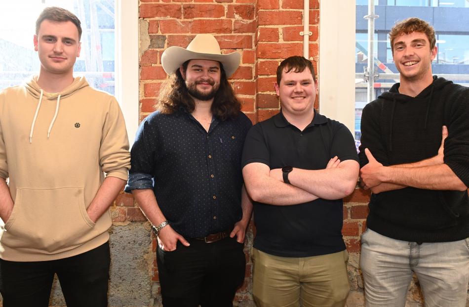 Todd Hamill, of Isotrace, Lucas Hippolite, of Oritain, Braydon Tanner and Todd Bradshaw, both of...