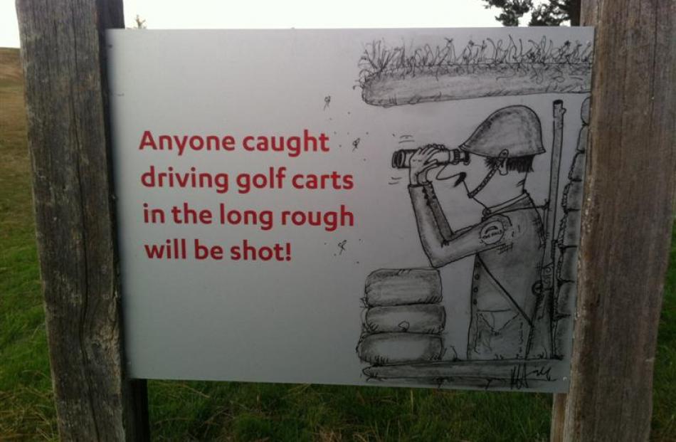 A sign at The Hills. Photo by Hayden Meikle.