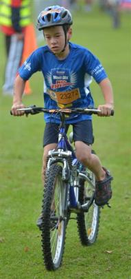 Bevon Scott (9), of Mosgiel, on his mountain bike.