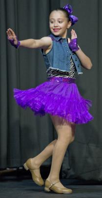 Matilda Innes, 8, displays her poise in the open tap under-10 section.