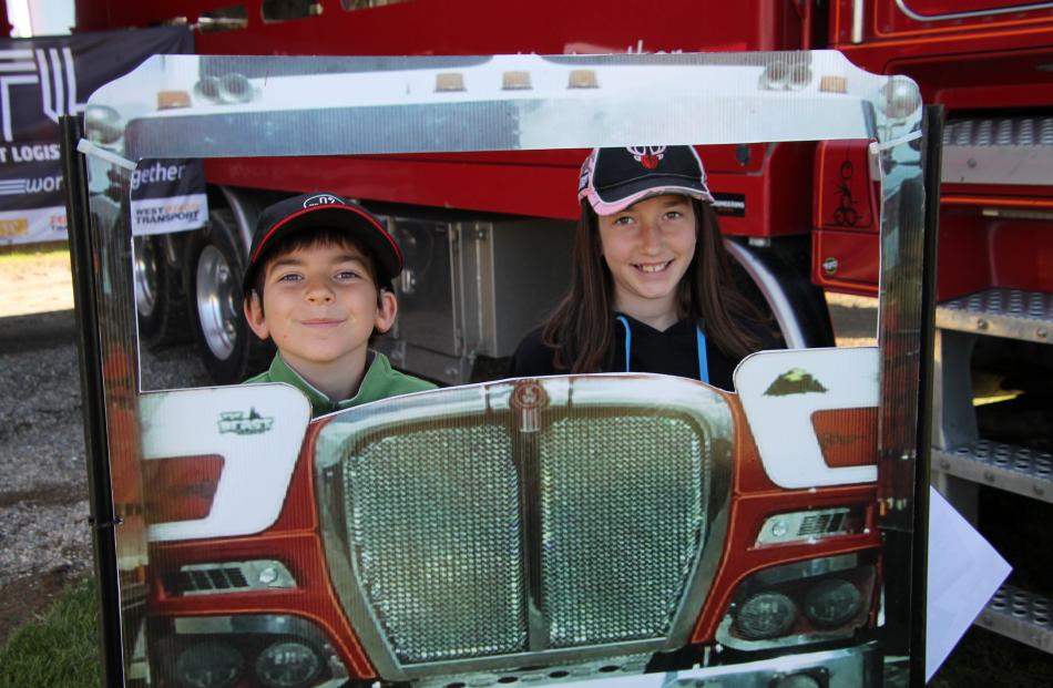Travis, 8, and Caitlyn, 12, Steel, of Heriot.