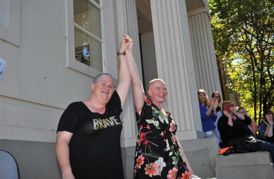 Janine Neill (in floral top) and Justine Farquhar, of the University of Otago department of...