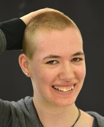 Student Merel Monteiro (18), of Dunedin, shows off her locks at Farmers  on Thursday. She then...