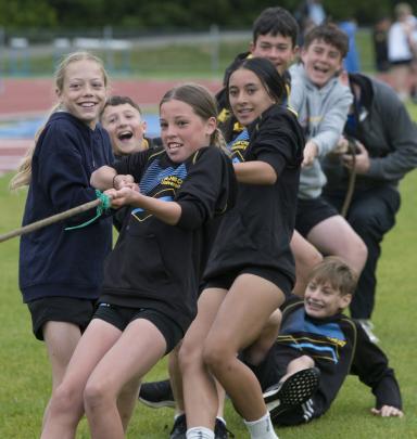 It was all strain and gain in a tug-of-war at the Caledonian Ground.