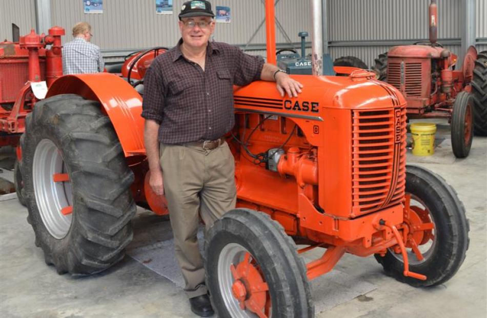 Dunedin man Rob French with his father's 1942 Case DEX tractor at the Tuapeka Vintage Club's...