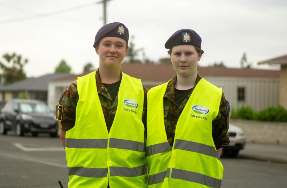 Lance Corporal Laylani Sloan and Cadet Lily-Rose Sanders, both 15, of the Timaru Cadet Unit.