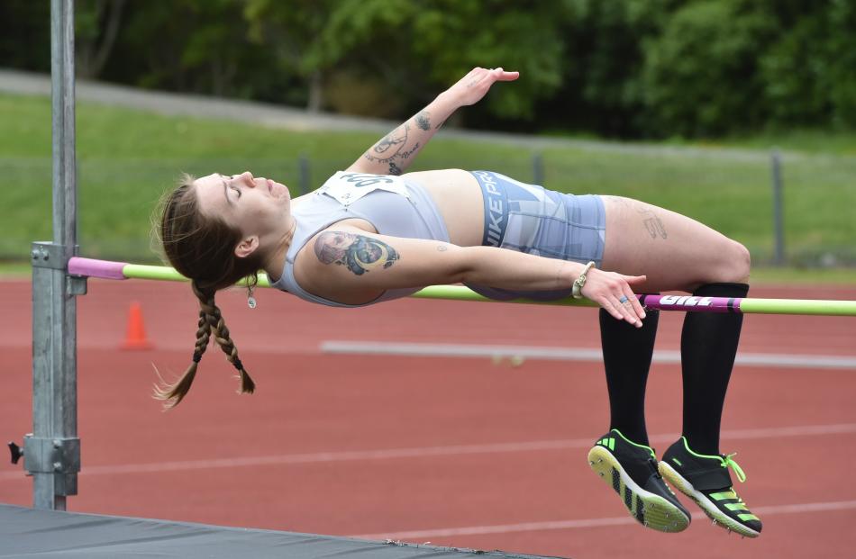 Katelyn Mitchell tackles the high jump.