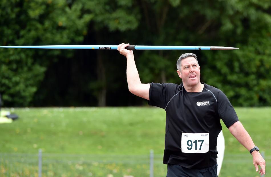 Michael Moffitt gets ready to throw his javelin.