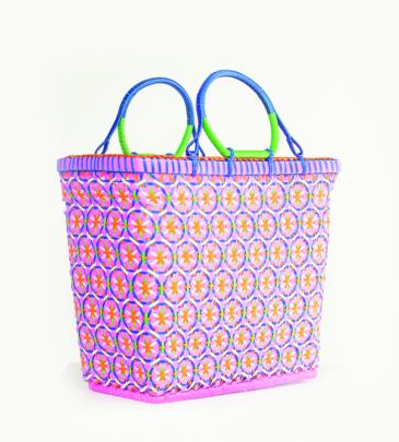 Zay Everyday Bags. Wildly colourful, reusable ecobags. Made from upcycled shipping tape....