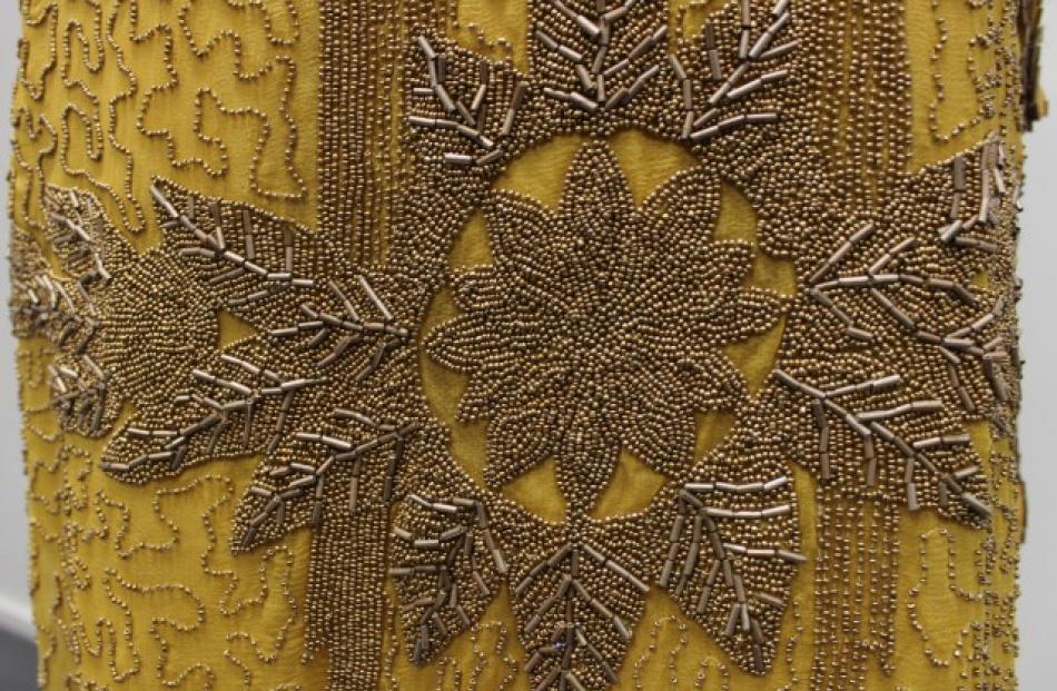 Intricate beaded detailing on the late 1920s dress.