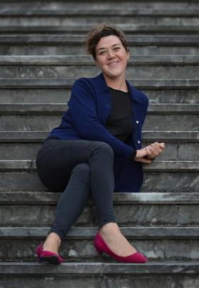 English writer Nell Frizzell on the steps of St Paul's Cathedral this week. Photo by Peter McIntosh.