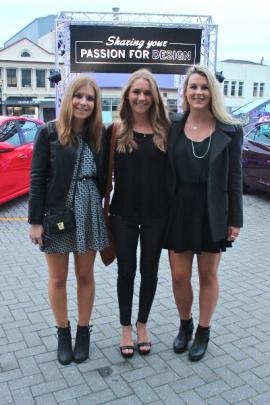 Lianne (left) wears Wild Pair jacket and boots and a Dotti dress; Rebecca (centre) wears a...