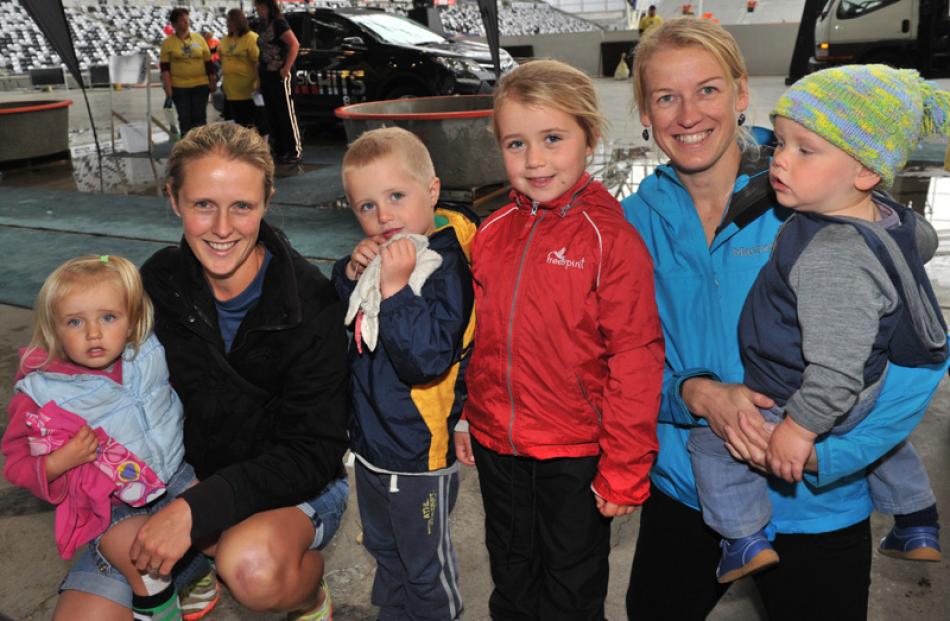 Bridget Thompson (second from left) with her children (from left) Esme (2), Isaac (3) and Marley ...