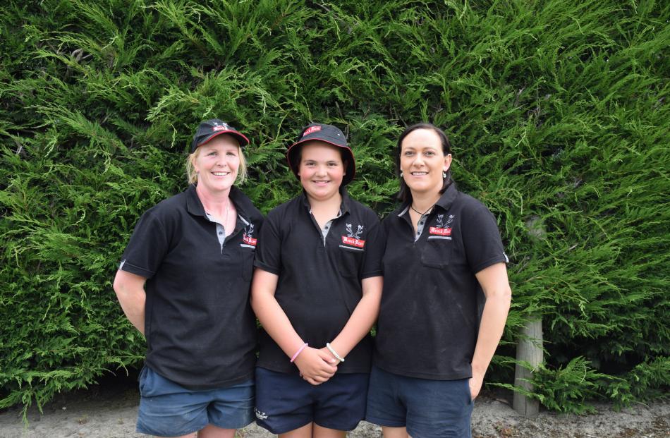 Charlotte Brock, Mia Brock, 12, and Anna Brock, of Merino Downs.