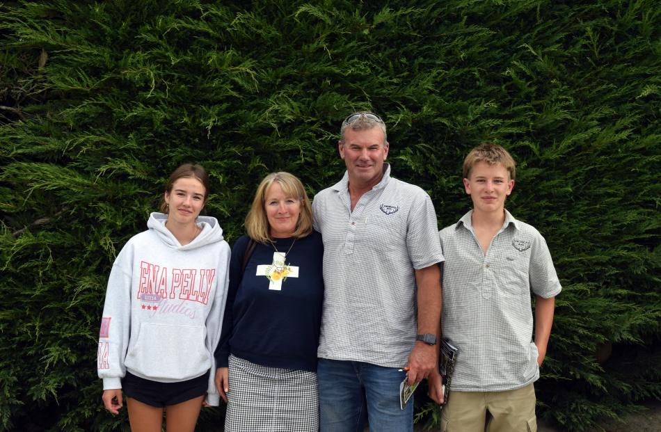 Tessa Williams, 17, Laura Williams, George Williams and Chalkie Williams, 15, of Tikokino in...