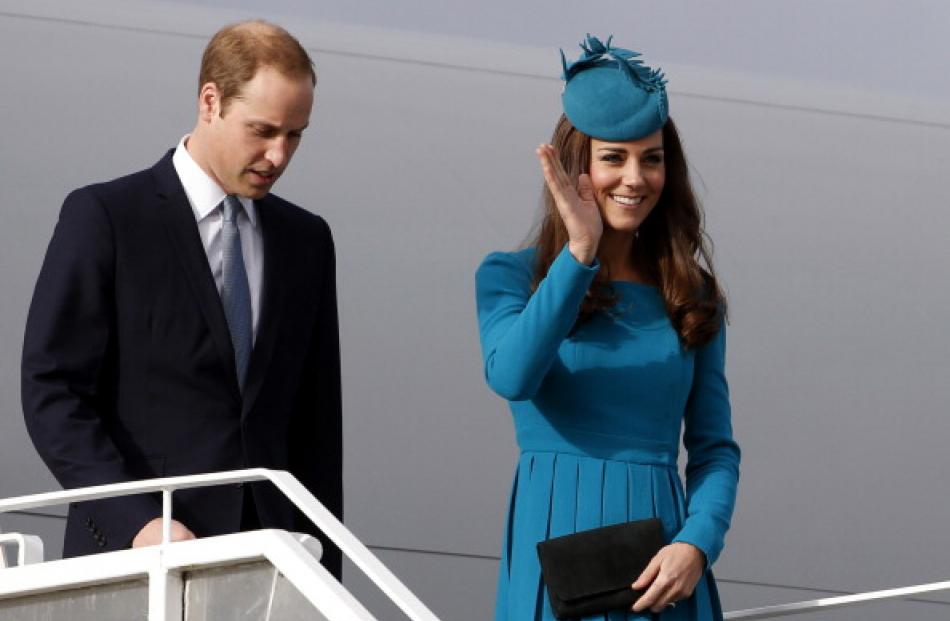 The royal couple arrive at Dunedin Airport. Photo by Getty