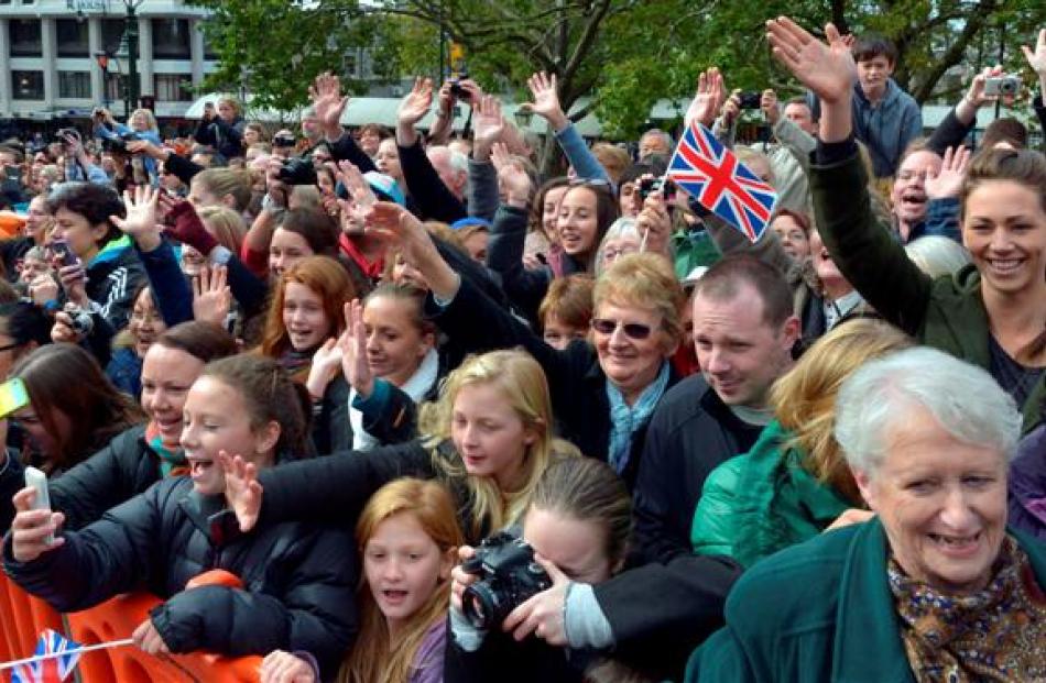 A crowd of 3500 greeted the royals in the Octagon. Photo by Gerard O'Brien