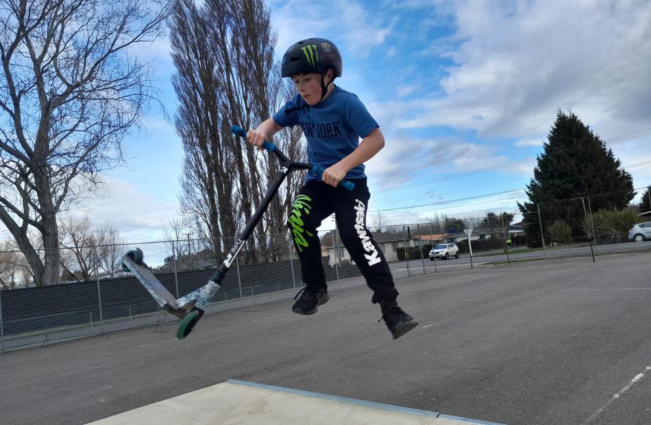 West Gore School pupil R.J. Beale completed a tailwhip on his first attempt when the school built...