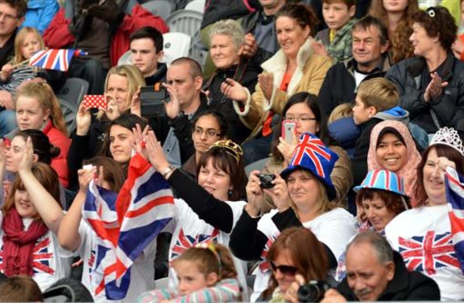 The Royal couple enjoyed a royal welcome at the stadium. Photo by Peter McIntosh.