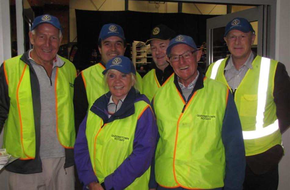 Queentown Rotary members, from left, Bruce Jefford, Pete Laurenson, Pat Jefford, Keith McIntosh,...