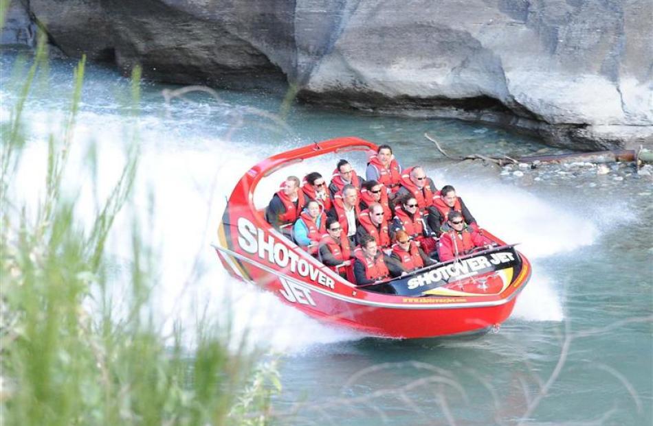 Prince William and Catherine ride the Shotover Jet.