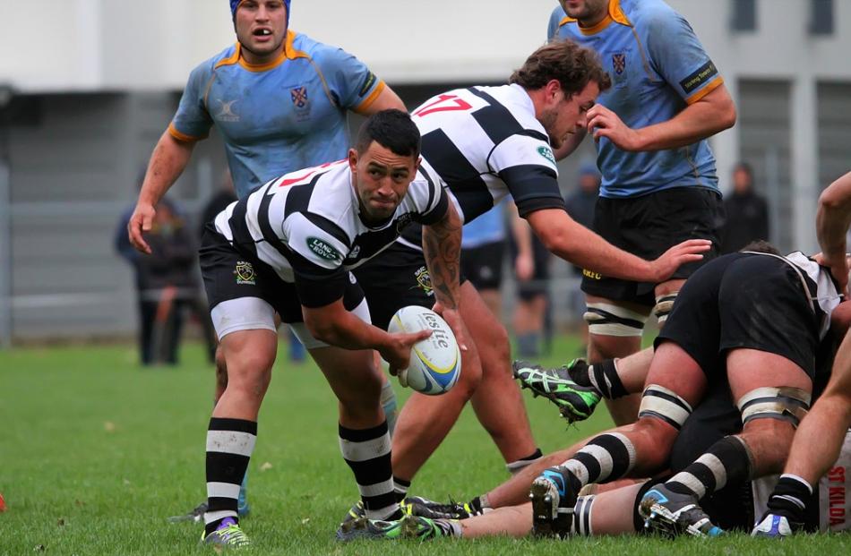 Frae Wilson clears the ball from a ruck for Southern.