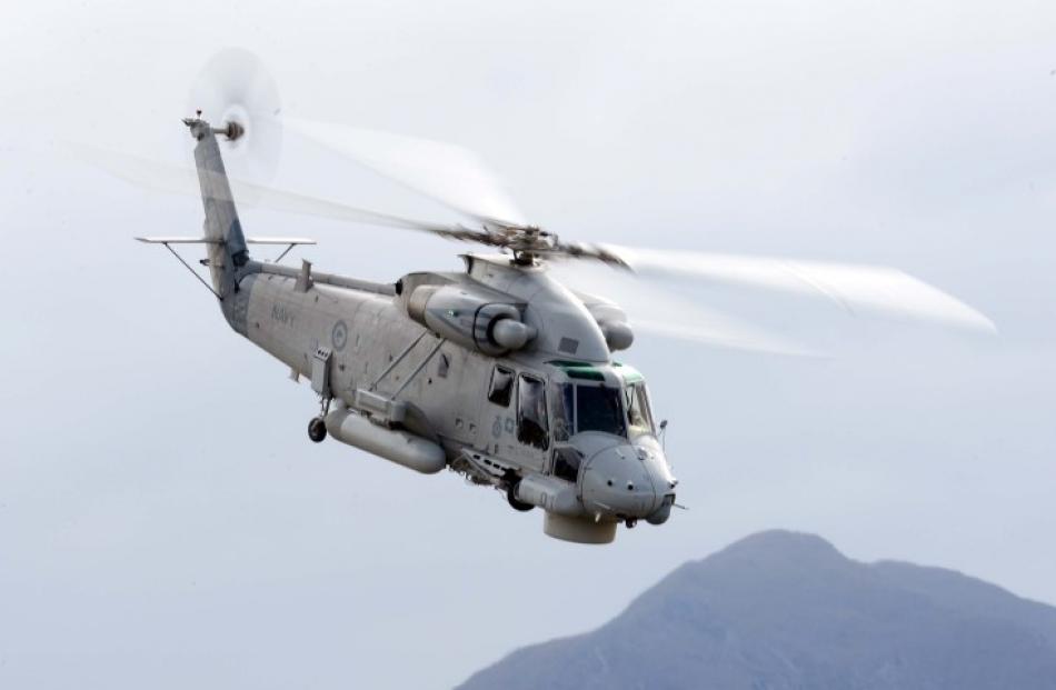 The navy Seasprite helicopter performs.