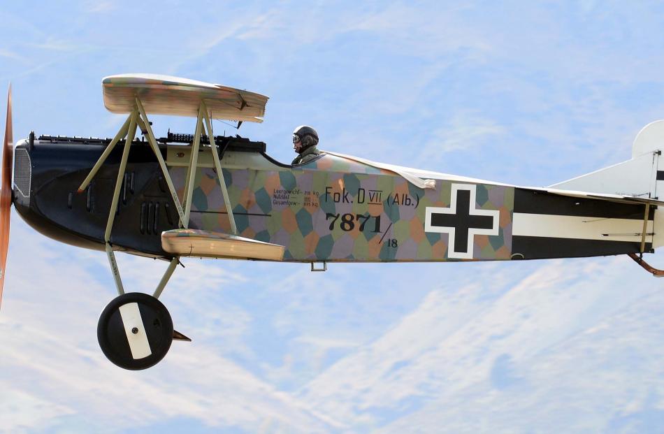 Gene de Marco prepares to dogfight in the the WWI Fokker DVII.