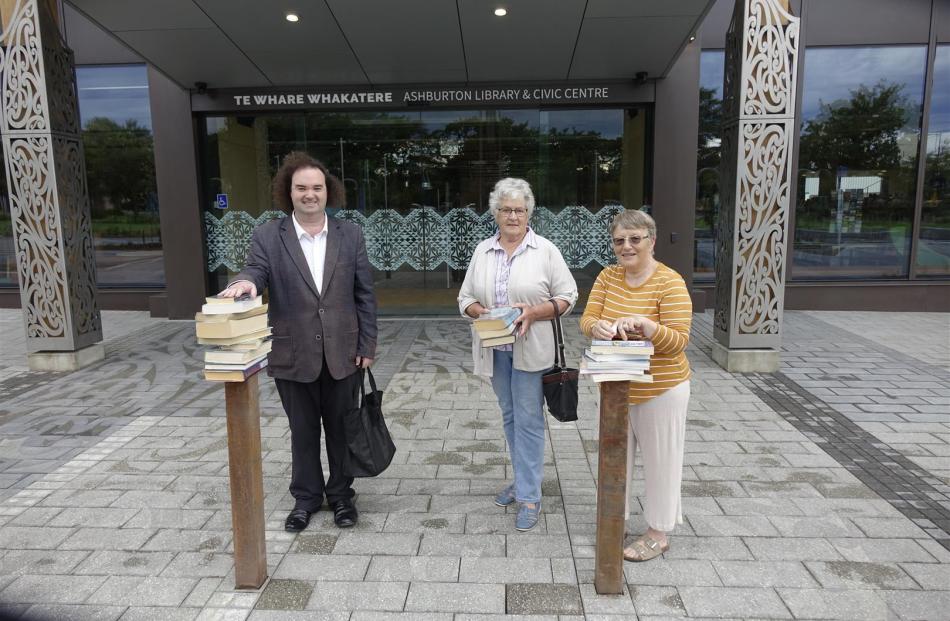 Craig and Deborah Halliday take a look across Baring Square from the library’s upper level.