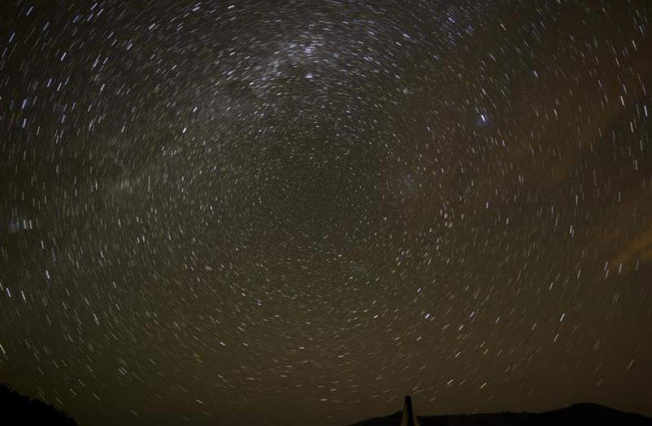Star trails above Hoopers Inlet.