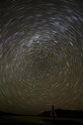 Star trails above Hoopers Inlet.