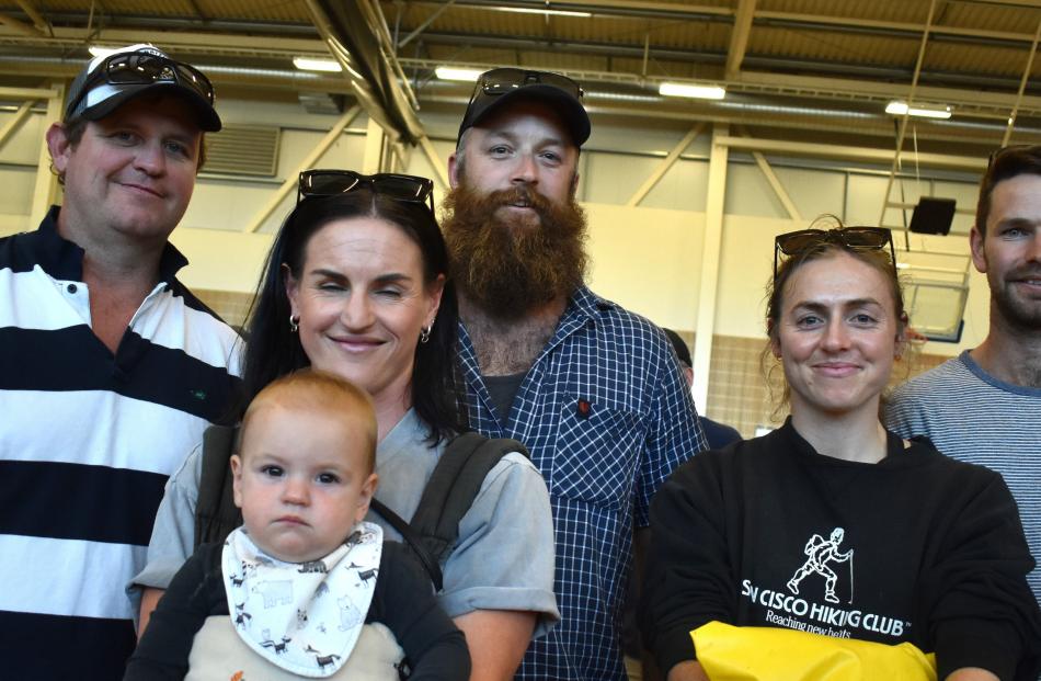 Bob Frame, of Cromwell, Bridget, William, 11 months, and Tom Cooney, of Alexandra, Emily Buschl,...