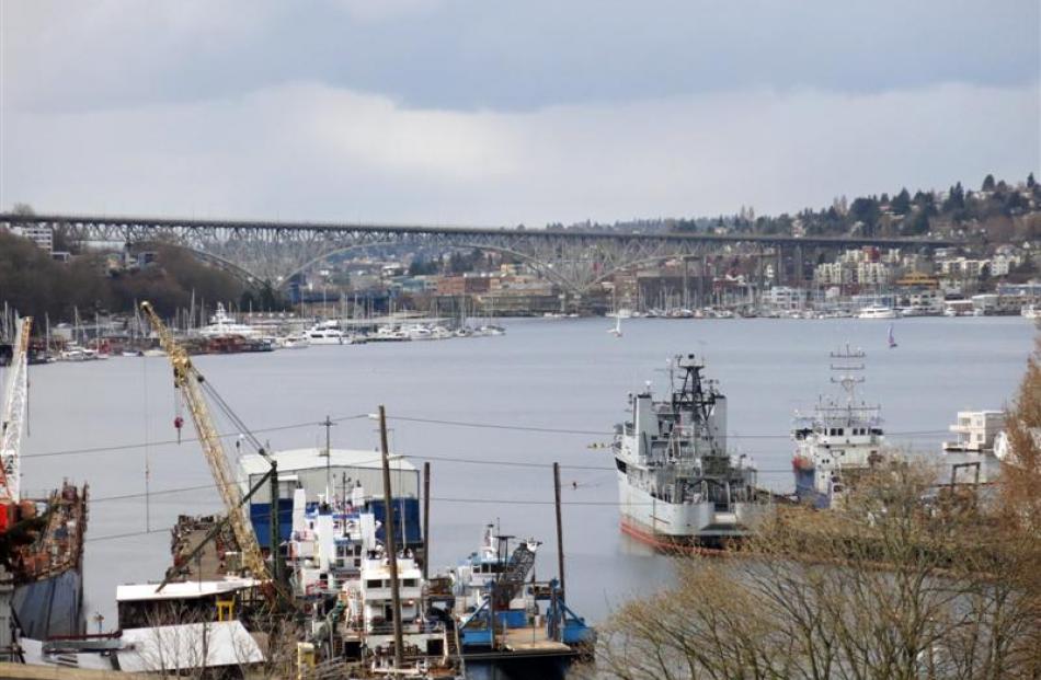 Seattle's working fishing fleet ties up on Puget Sound.