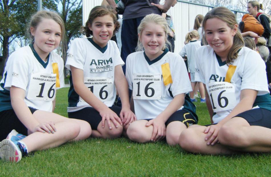 Jodie-Anne Hyatt (10), Emily Trevithick (9), Holly Cook (10) and Charlotte Underwood-Nicol (10),...