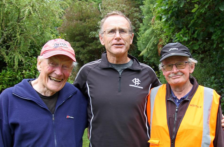 Old guard and co-organisers Peter Hill, of Mosgiel, Ian McDonald, of Caversham, and Papatowai...
