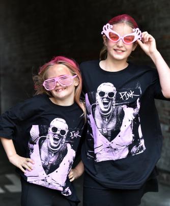 Birthday girl Maggie,  9, and her sister Grace Reid, 12, of Queenstown, are blushing pink ahead...