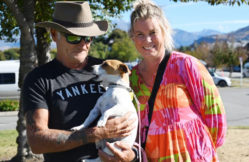 Steve and Jacqui Potter, and Pip the Jack Russell, of Wānaka. 