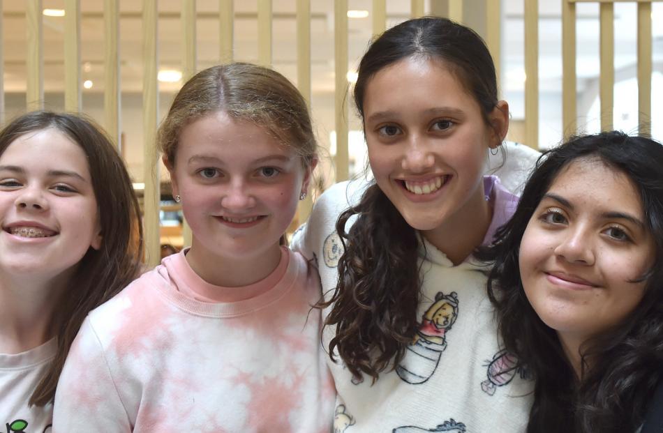Georgie Mewett, 12, Aaliyah Miller, 12, Amelie Tartonne, 13, and Kuramairangi Mewett-Ainsley, 13,...