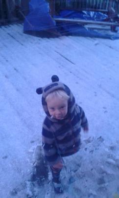 My 2 year old son Riley on our deck in Balclutha. Photo by 
Nikki Tomlinson