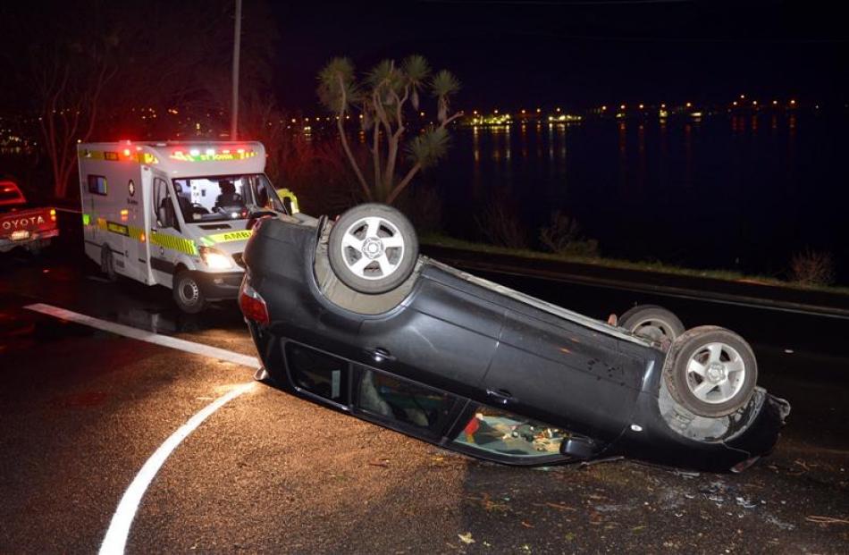 A car rolled yesterday in Portobello Rd, near the Cove.