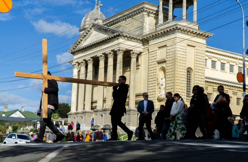 Members of Oamaru’s various churches participate in the Walk of the Cross, from St Patrick’s...